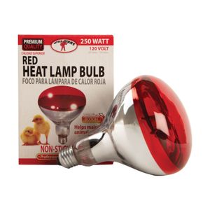 Red Heat Lamp Bulb, 250 watt/120v