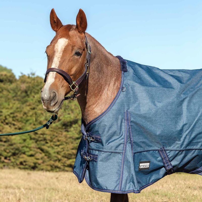 Jeffers Poplar Head Origin 600 Denier Turnout Blanket, 240 Gram, Blue Jean Baby for horses Jeffers
