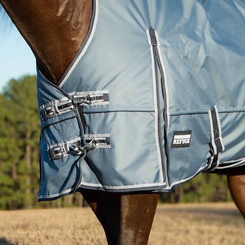 Jeffers Poplar Head Refuge 1200 Denier Turnout Blanket W/ High Neck 240 Gram Hamilton Blue 72