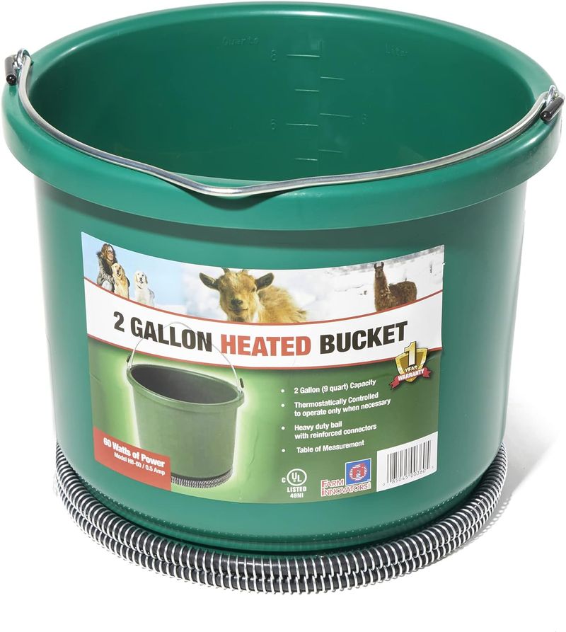 Plastic Heated Bucket, 2 Gallon - Jeffers