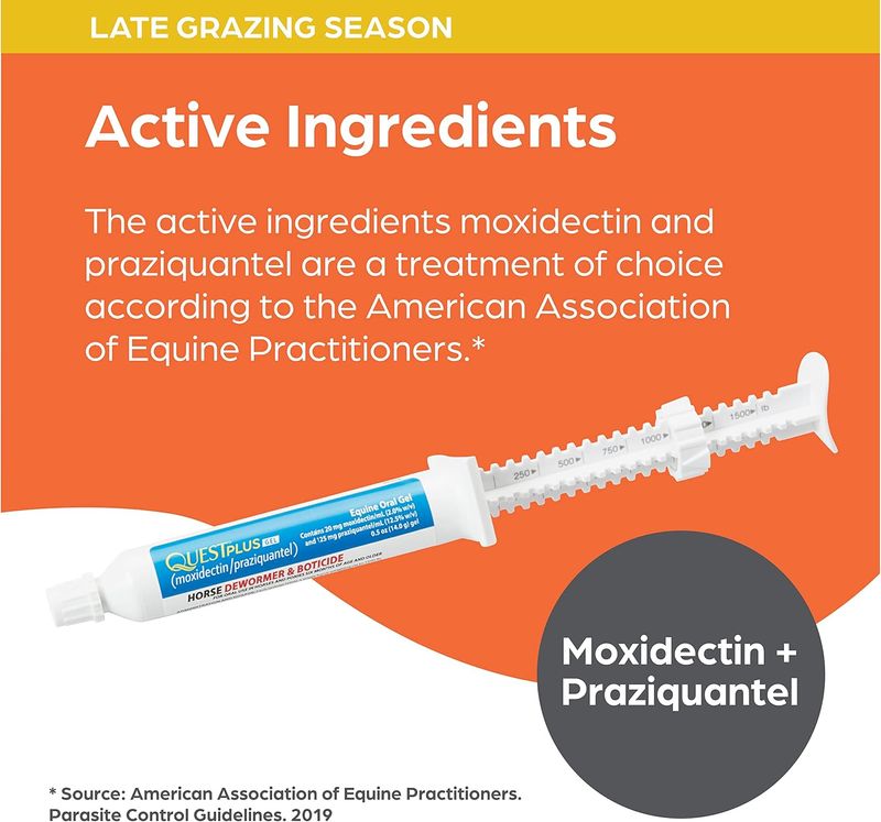 Quest Plus Horse Dewormer Gel 2 Moxidectin, 12.5 Praziquantel Jeffers