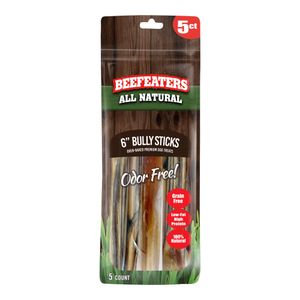 Beefeaters Bully Sticks, 6 in, 5 count bag