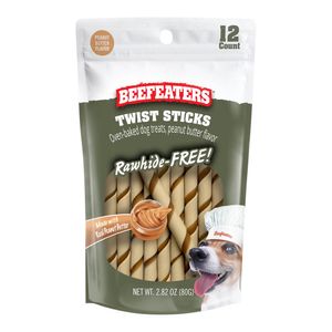 Beefeaters Twist Sticks, Rawhide Free, 12 ct, Case of 12