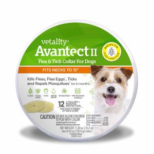 Vetality Avantect II Flea & Tick Collar for Dogs, 2 pack