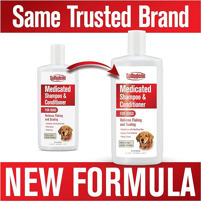 Sulfodene Medicated Dog Shampoo & Conditioner for Flaking and Itch Relief Jeffers