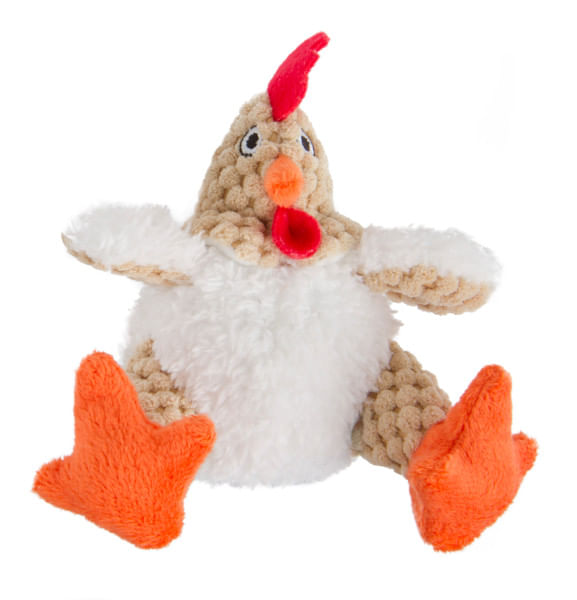 White-Fat-Rooster-Dog-Toy-Mini