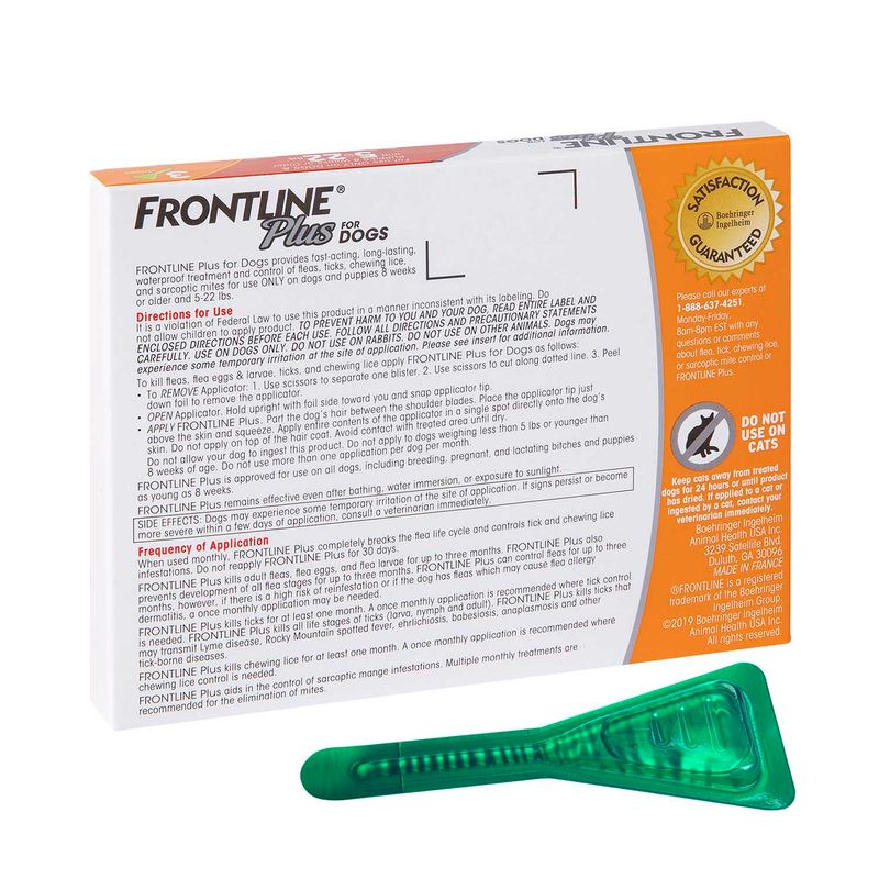 3-pk Frontline Plus Flea & Tick, (up to 22 lbs)