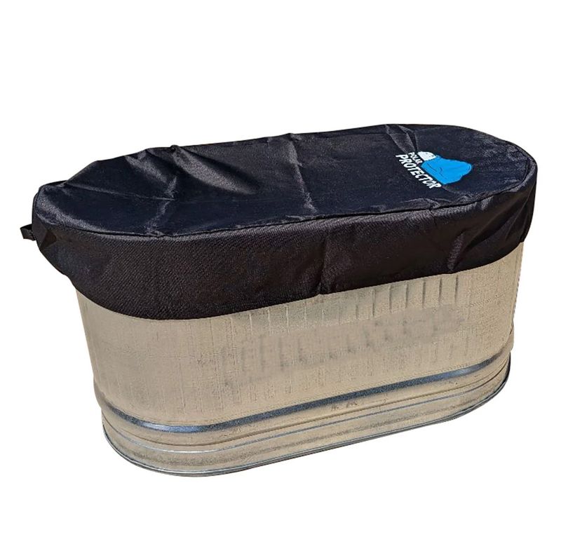 Stock Tank Cover, Galvanized Tank, Waterproof, Rip Proof, Tough, Keeps Tanks Clean, Raised