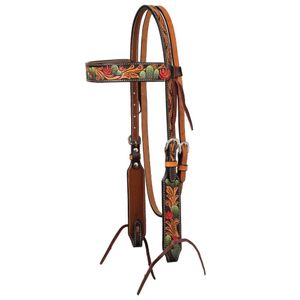 Turquoise Cross Cactus Tooled Browband Headstall