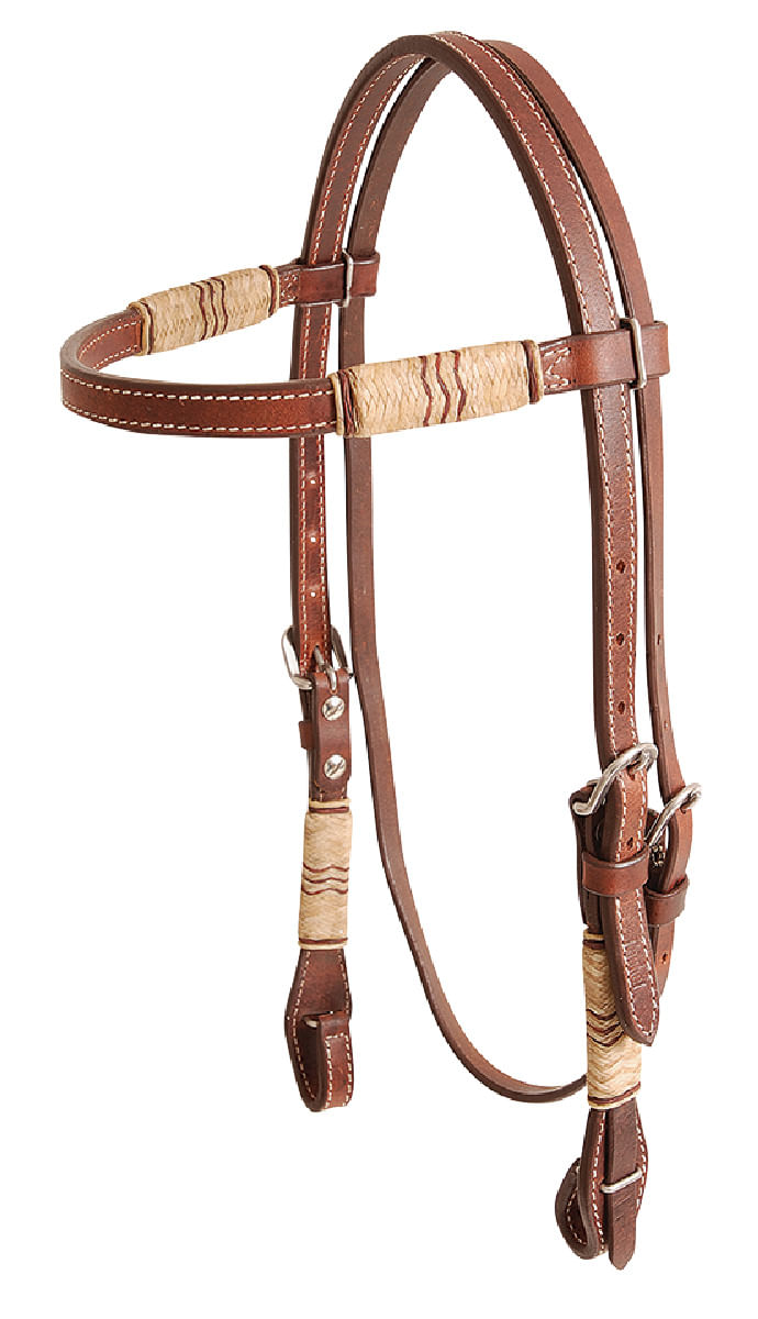 Browband People On Horses Grenat diagonal/clair - 1 3/4 Endloop (2) 16