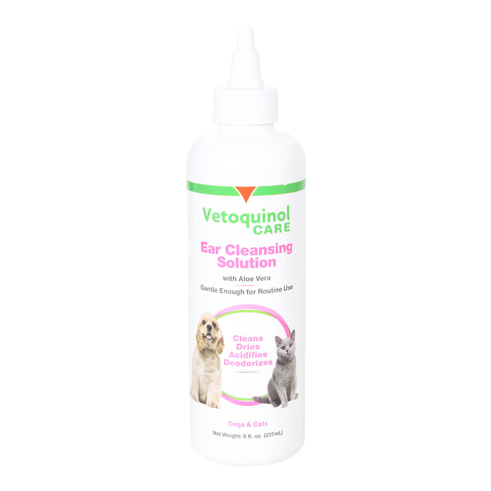 Vetoquinol Ear Cleansing Solution with Aloe for Dogs & Cats, 8 oz Jeffers