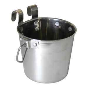 Stainless Steel Pail, Flat Sided Hook-On with Rivets