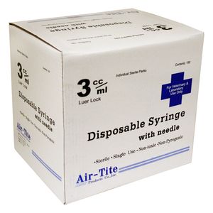 Air-Tite Luer Lock Syringes/Needles, 100 ct