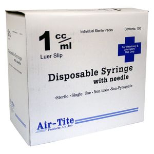 Air-Tite Syringes with Needles,  1cc, TB with 25g x 5/8"