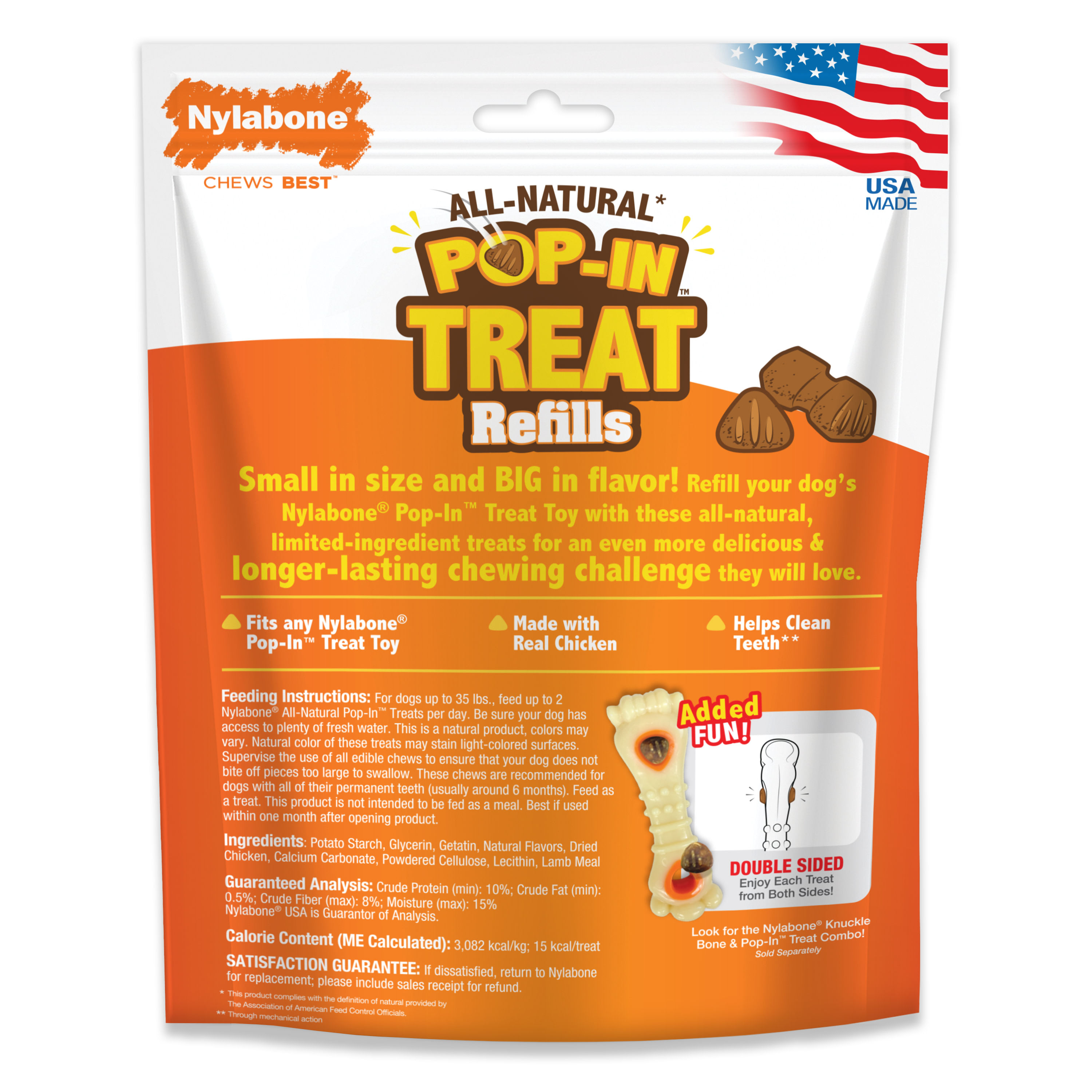 Nylabone Pop In Dog Treat Refills for Treat Toy Combo Chicken Flavor 30 ct Jeffers