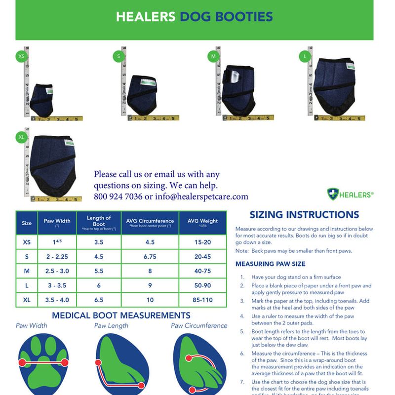 Healers-Medical-Dog-Boots-Box-Set-of-2-boots---2-Gauze-Pads-XSmall