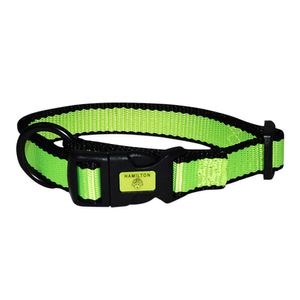 Nylon Adjustable Collar w/ Trim, Neon Yellow, 3/4" x 16" - 22"