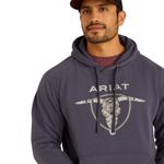 Ariat-Mens-Southwest-Longhorn-Hoodie-Odyssey-Grey-XL-Tall